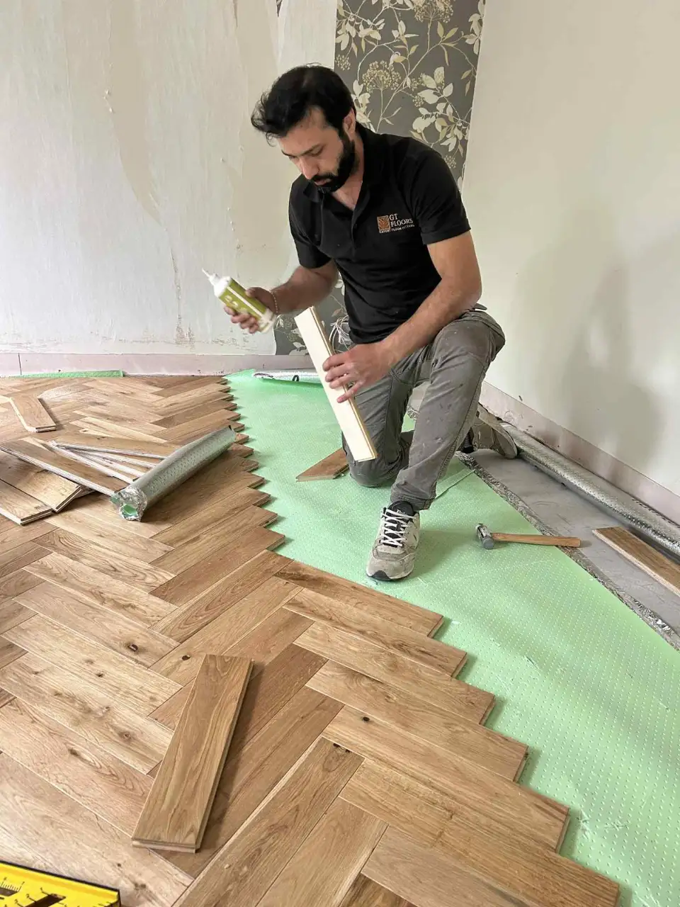 Wide-plank brushed and matt lacquered engineered oak floor fitted in Greenwich SE10